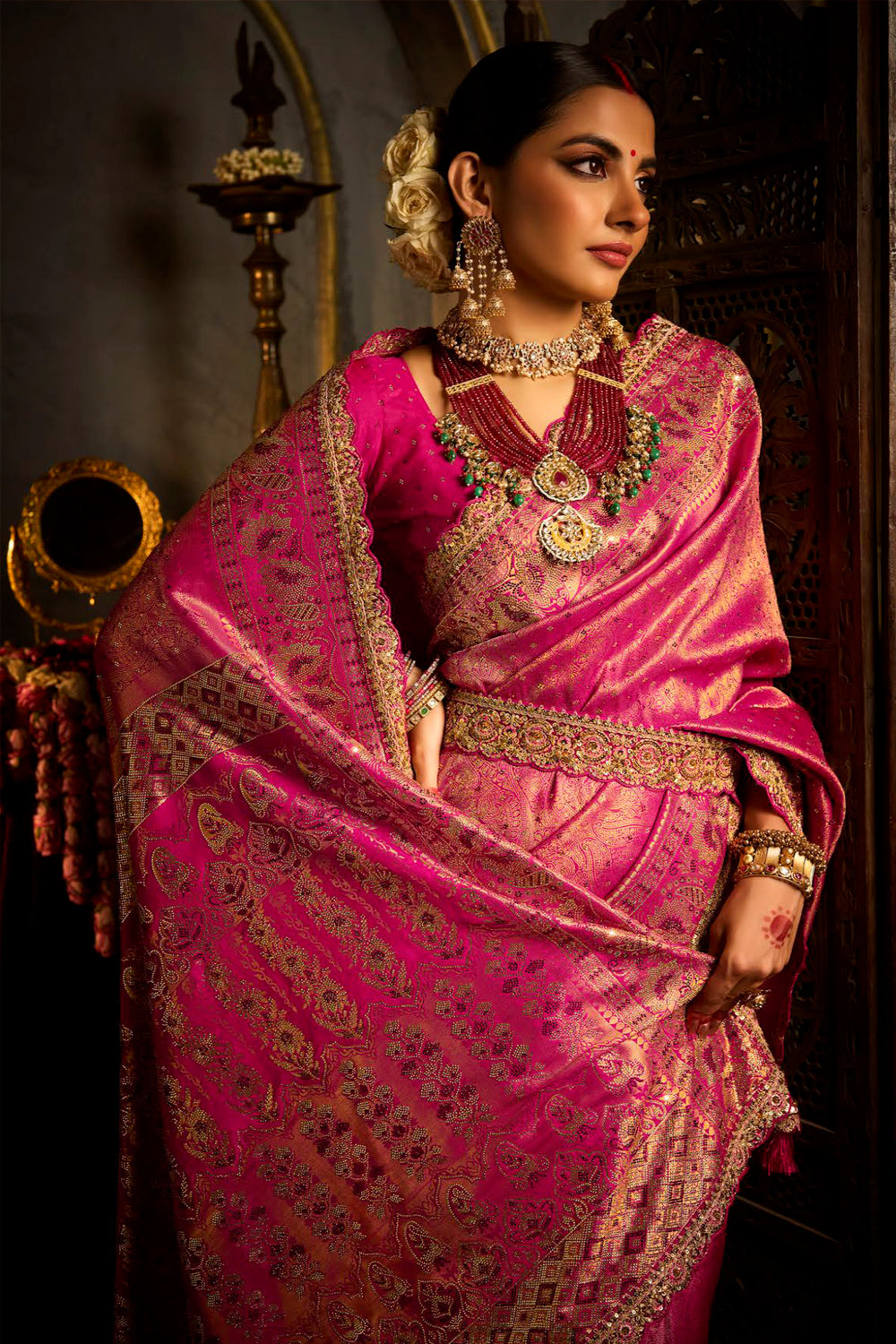 Kanjivaram Brocade Weave With Sarowski Work