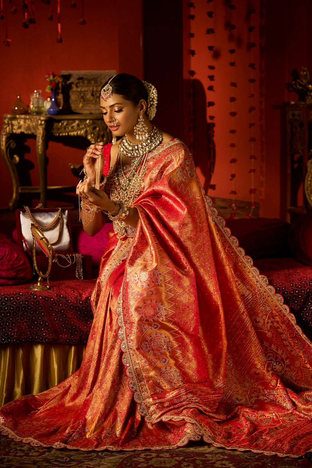 Kanjivaram Brocade Weave With Sarowski Work