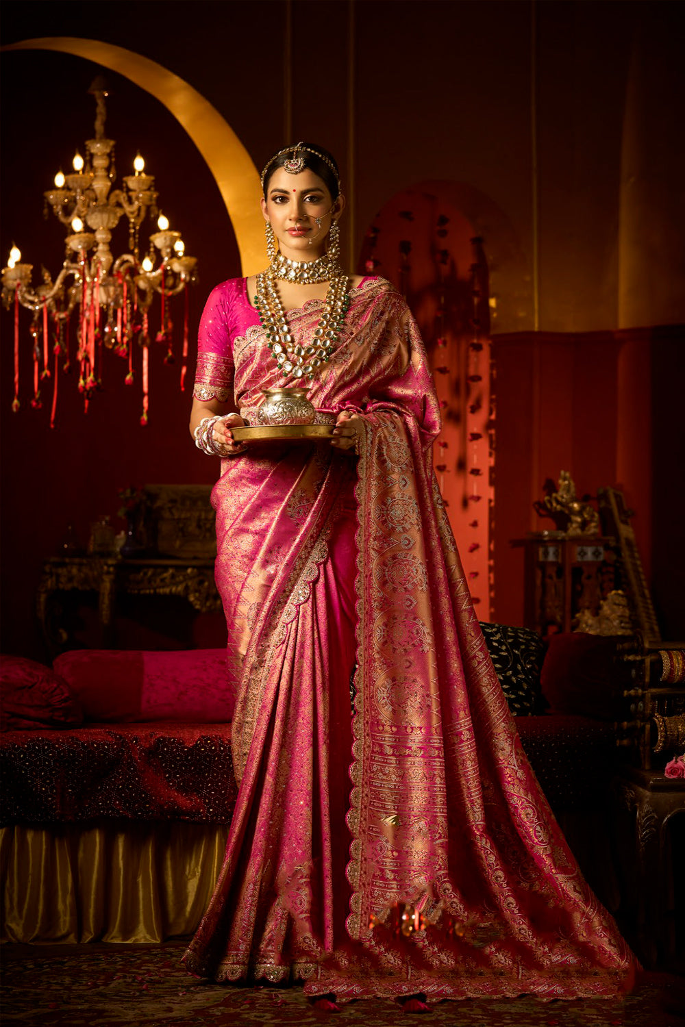 Kanjivaram Brocade Weave With Sarowski Work