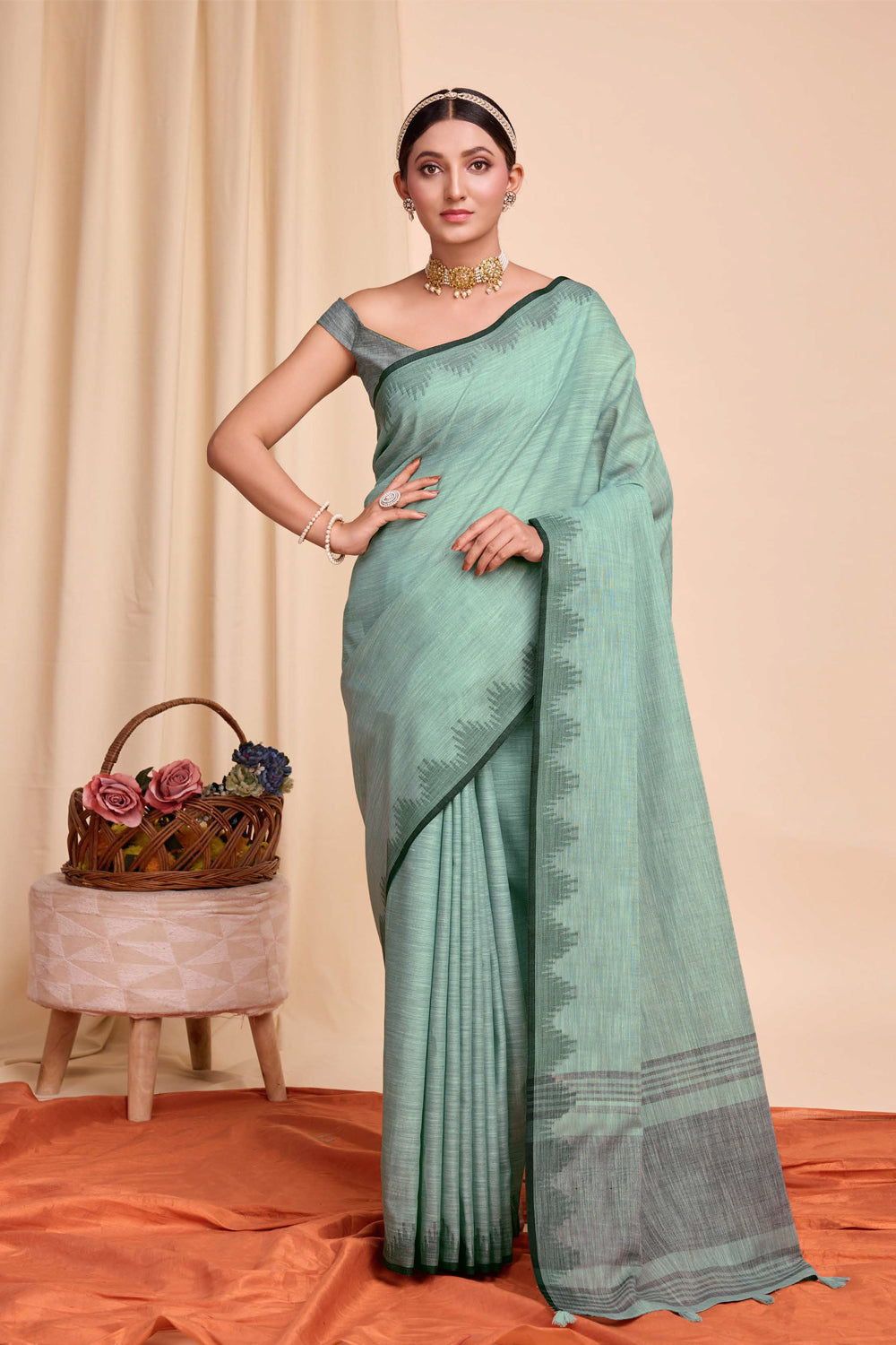 Cotton Temple Resham Border