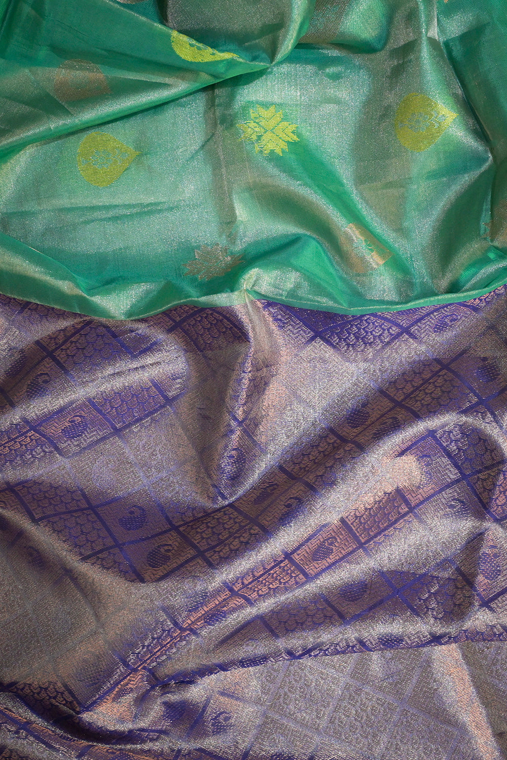 Soft Silk Woven Jari Warp With Silk Motifs