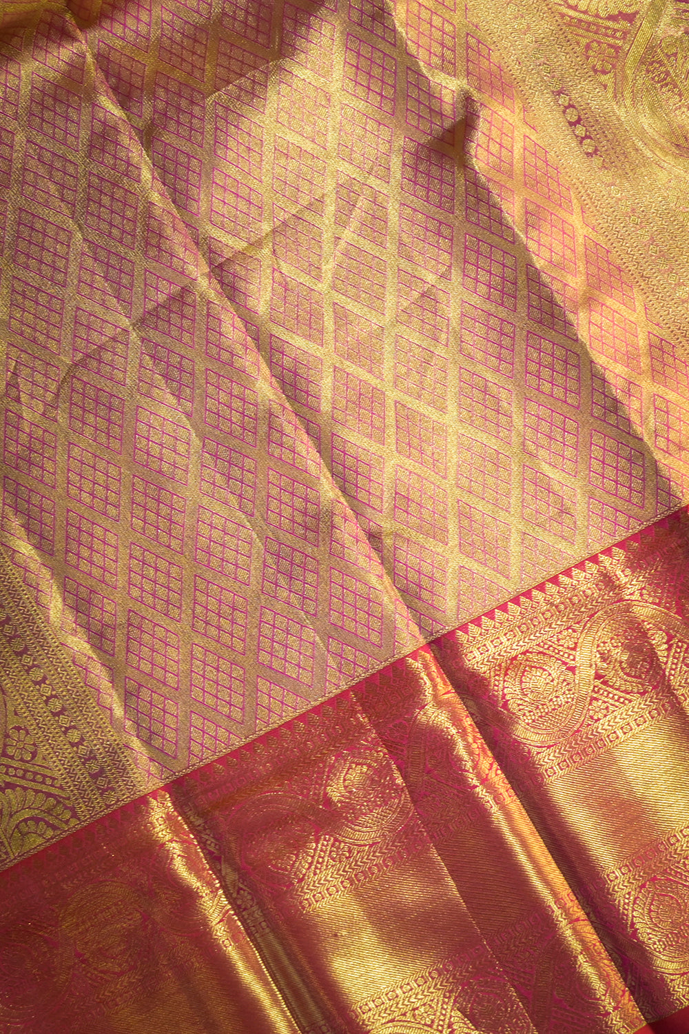 Kanjivaram Woven Meenakari Jari Jaal Tissue