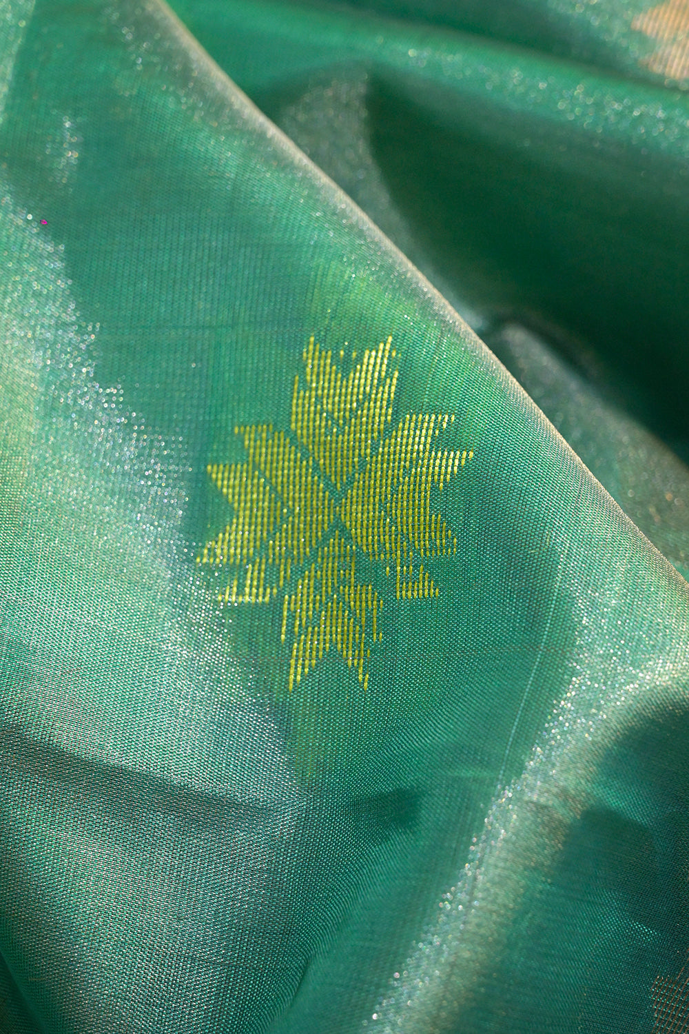 Soft Silk Woven Jari Warp With Silk Motifs
