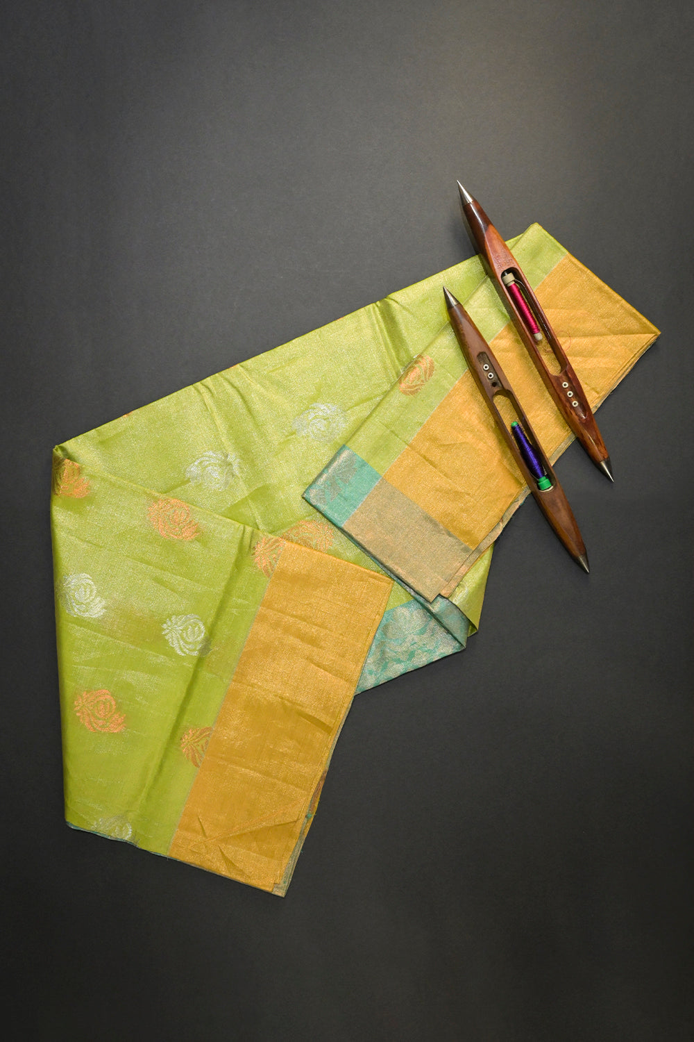Soft Silk Woven Jari Warp With Silk Motifs