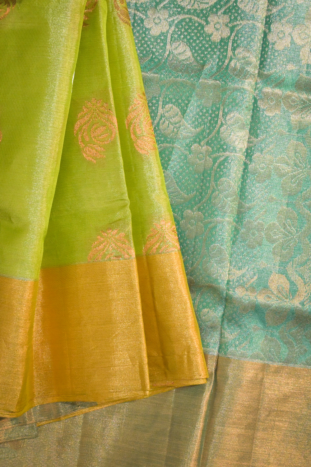 Soft Silk Woven Jari Warp With Silk Motifs