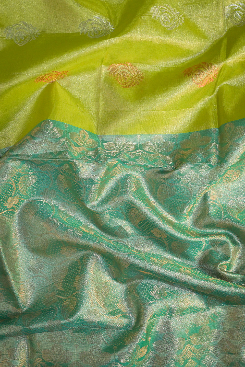 Soft Silk Woven Jari Warp With Silk Motifs