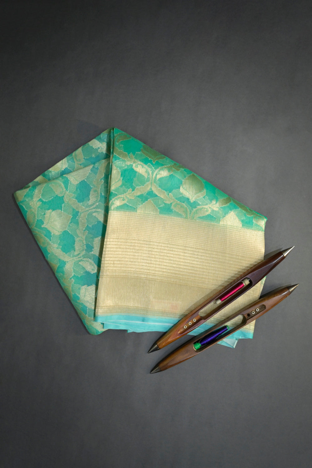 Organza Woven All Over Jaal With Self Matching
