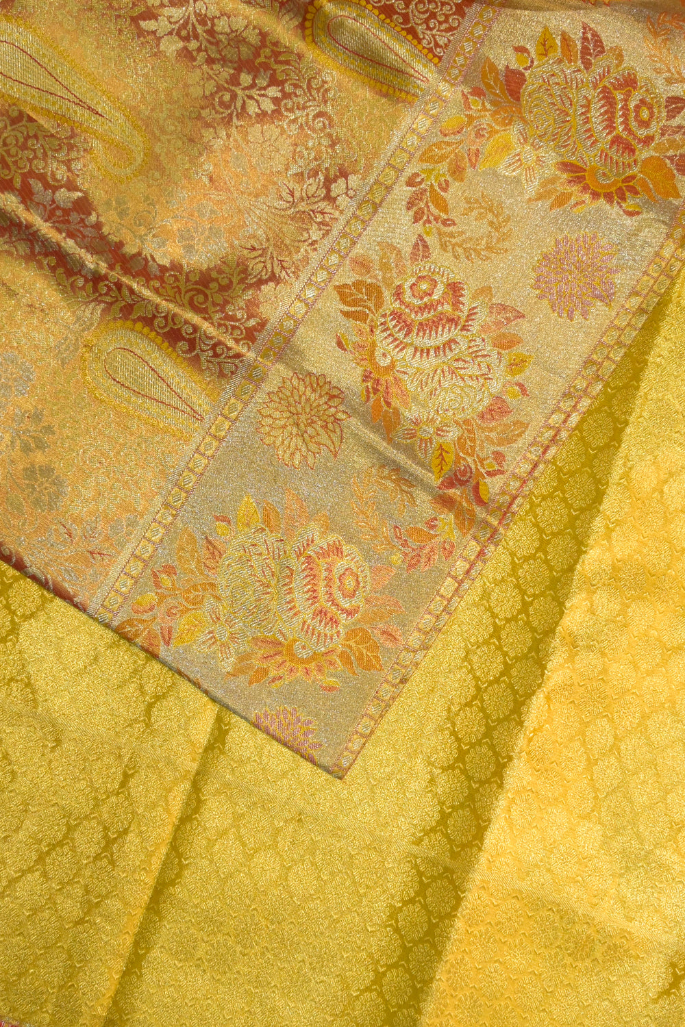 Kanjivaram Woven Meenakari Jaal With Floral Jari Border