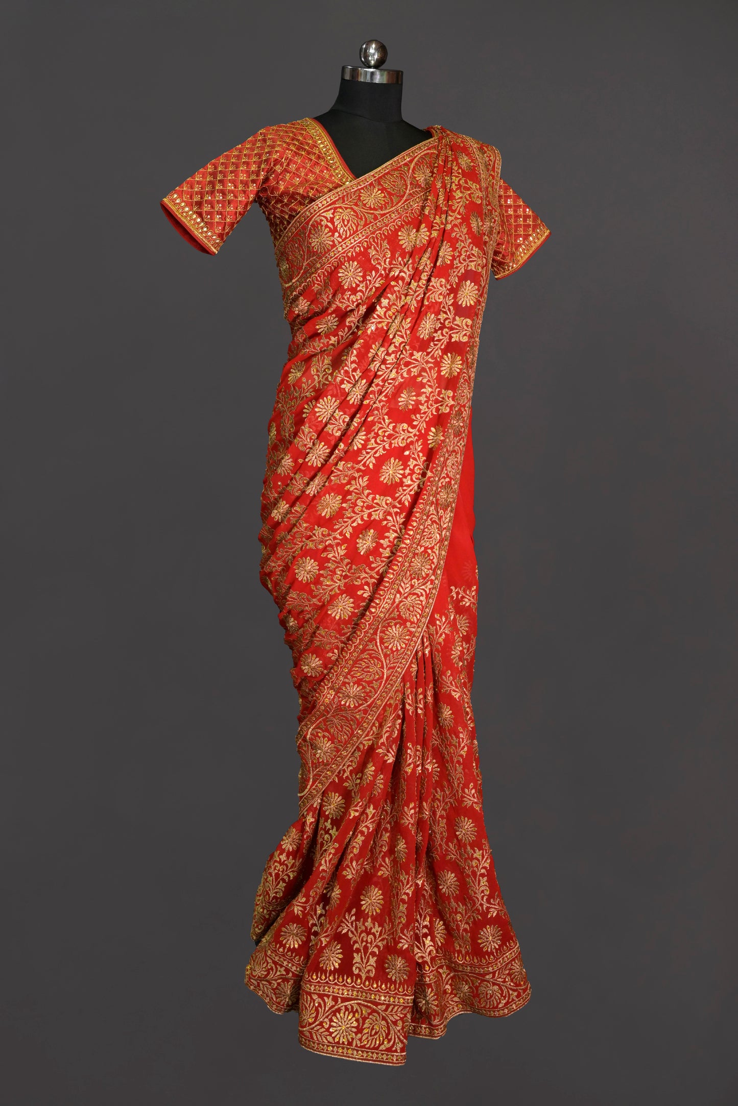 Georgette All Over Jaal Zardosi Work