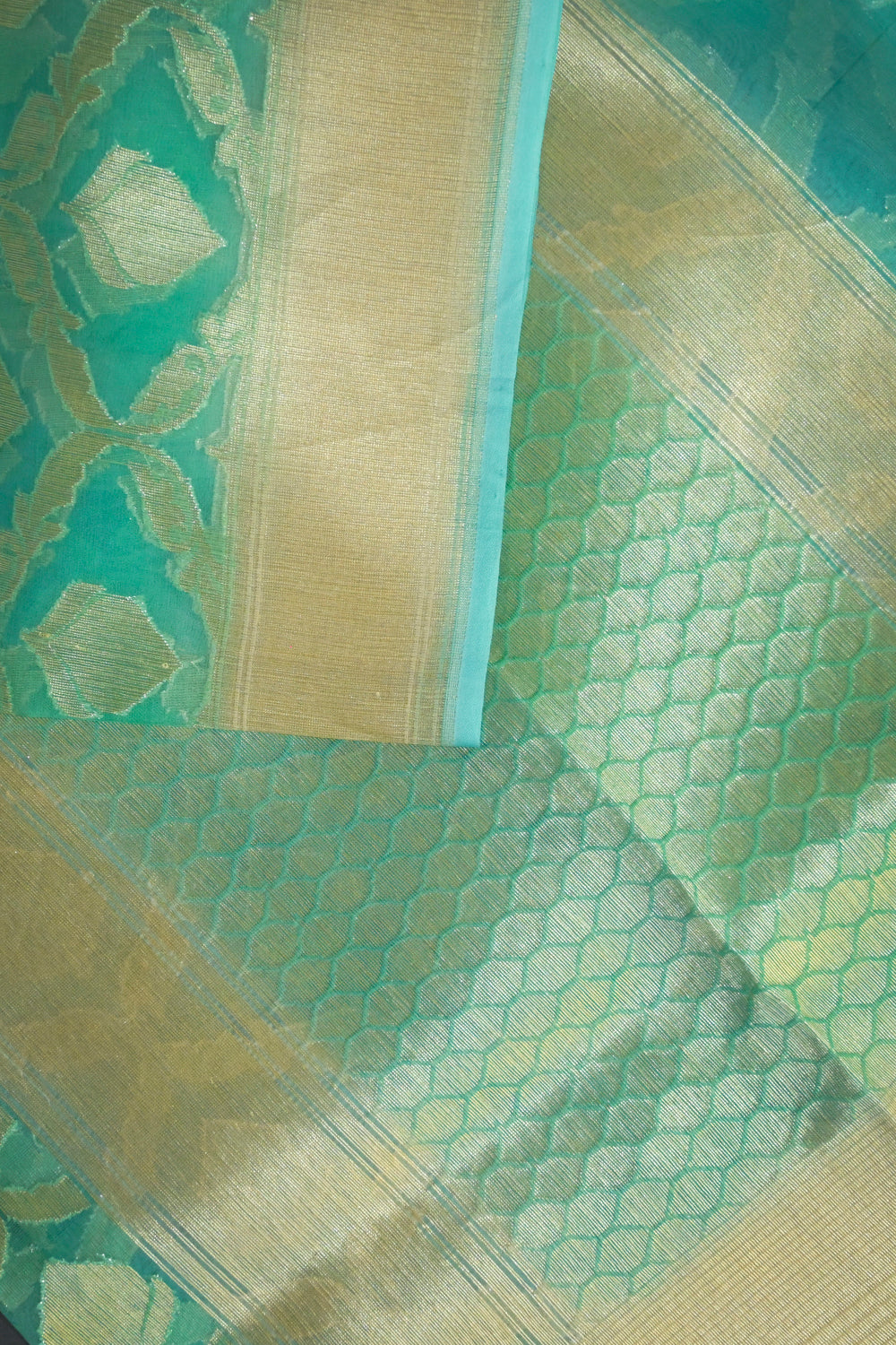 Organza Woven All Over Jaal With Self Matching