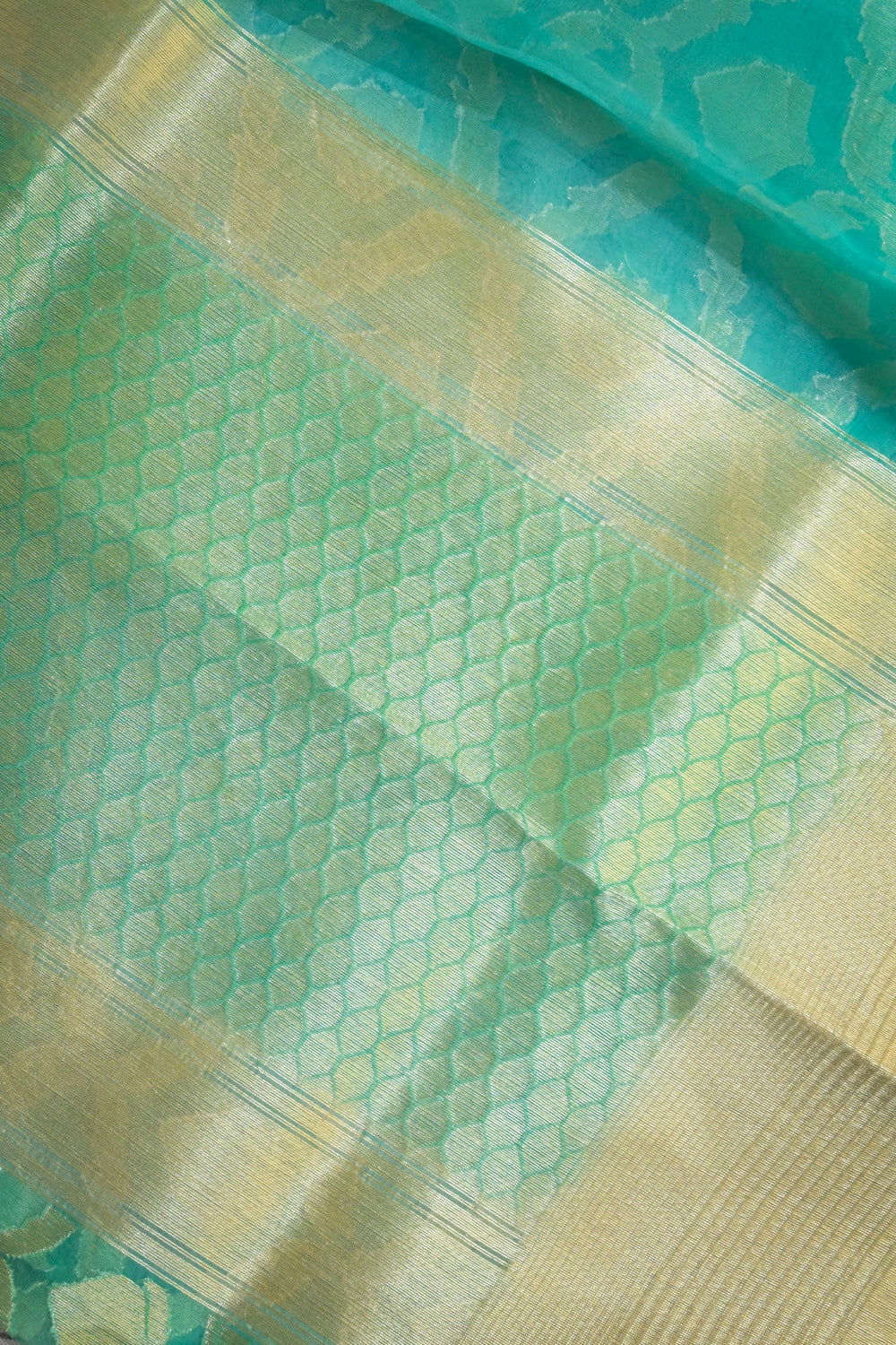 Organza Woven All Over Jaal With Self Matching
