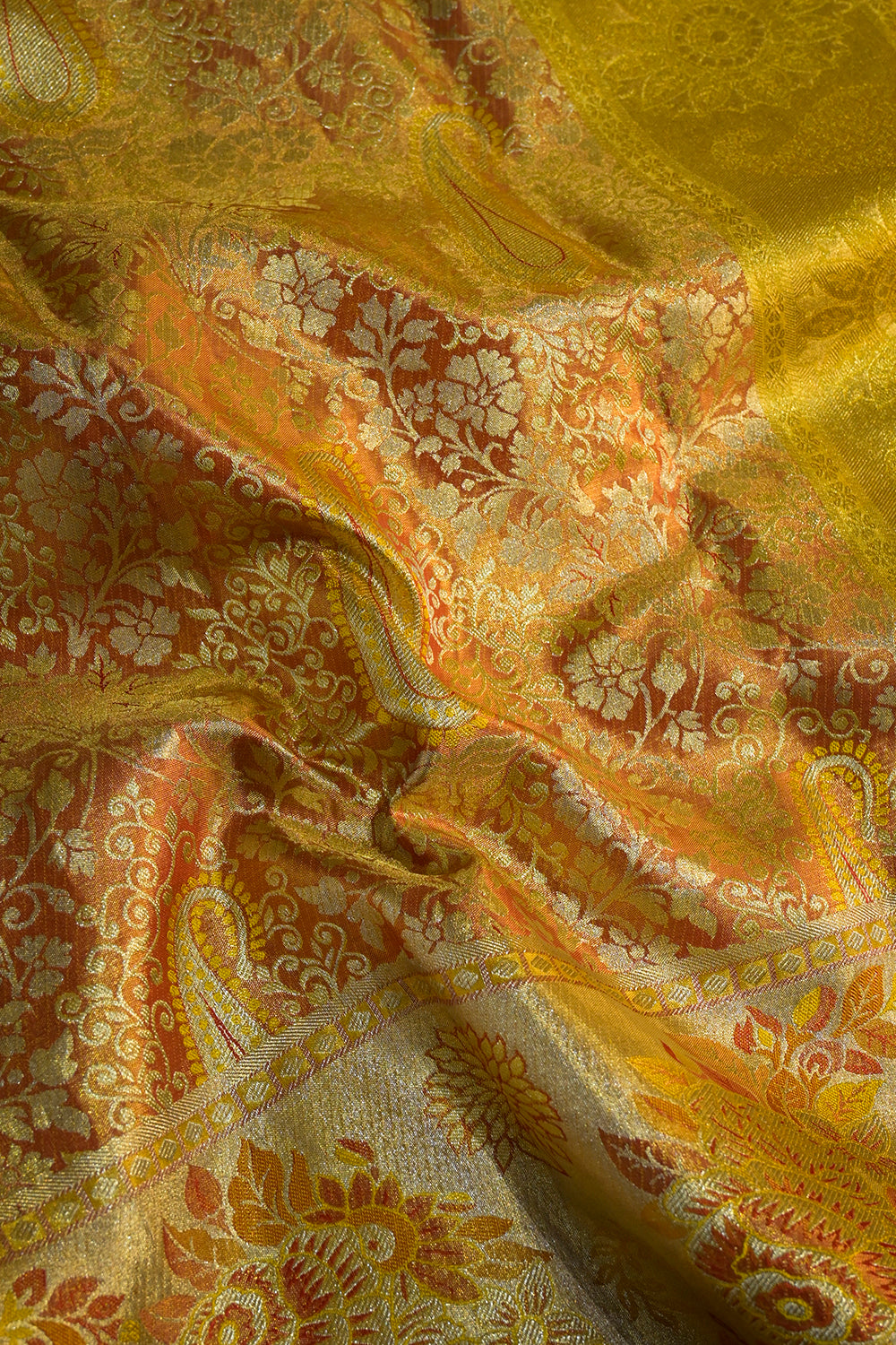 Kanjivaram Woven Meenakari Jaal With Floral Jari Border