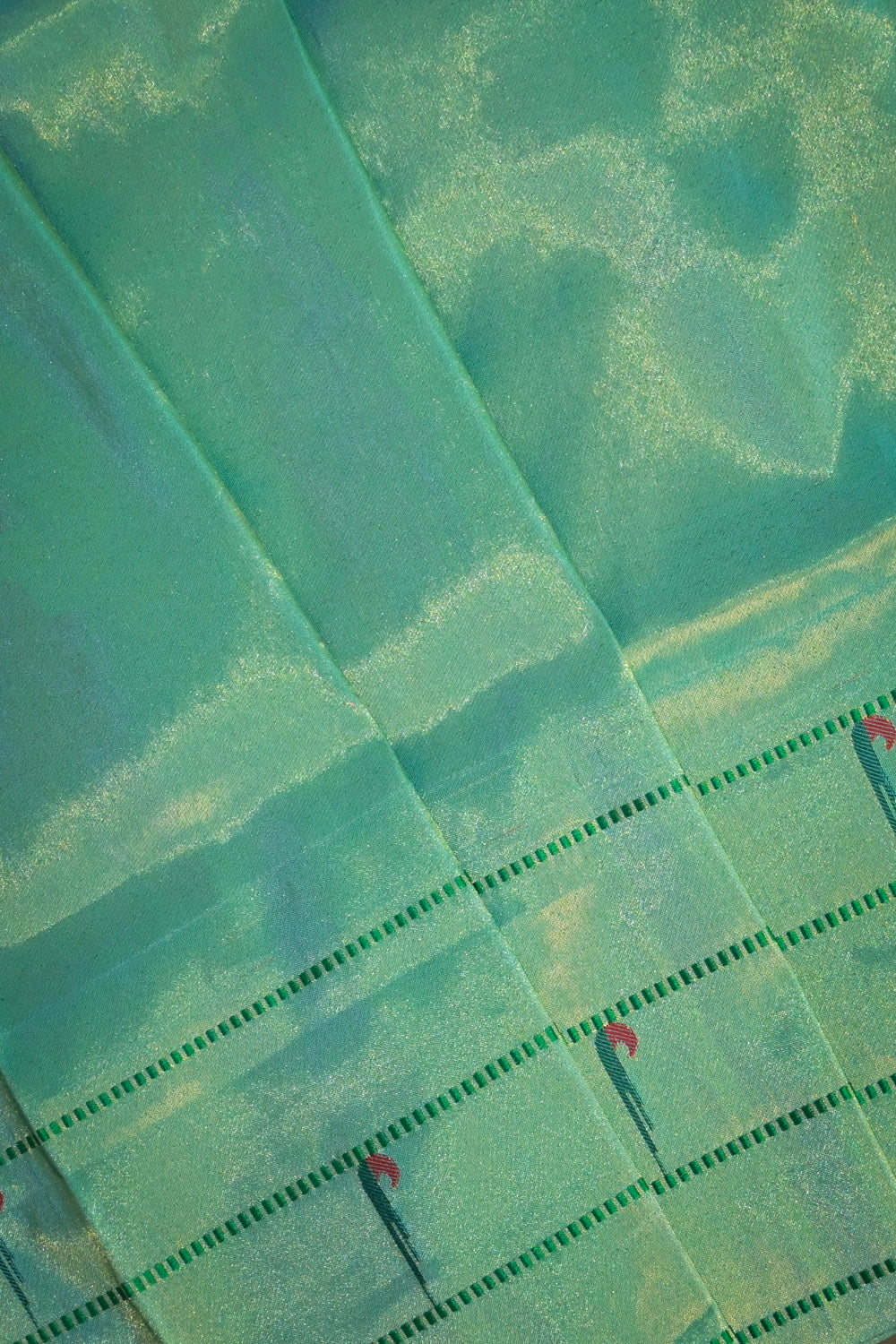 Paithani Handwoven Tissue Paithani With Triple Muniya border