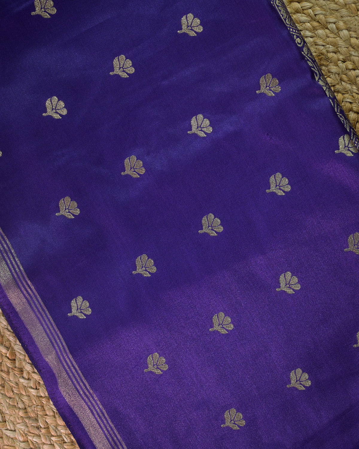 Purple Semi Silk Gajji Silk