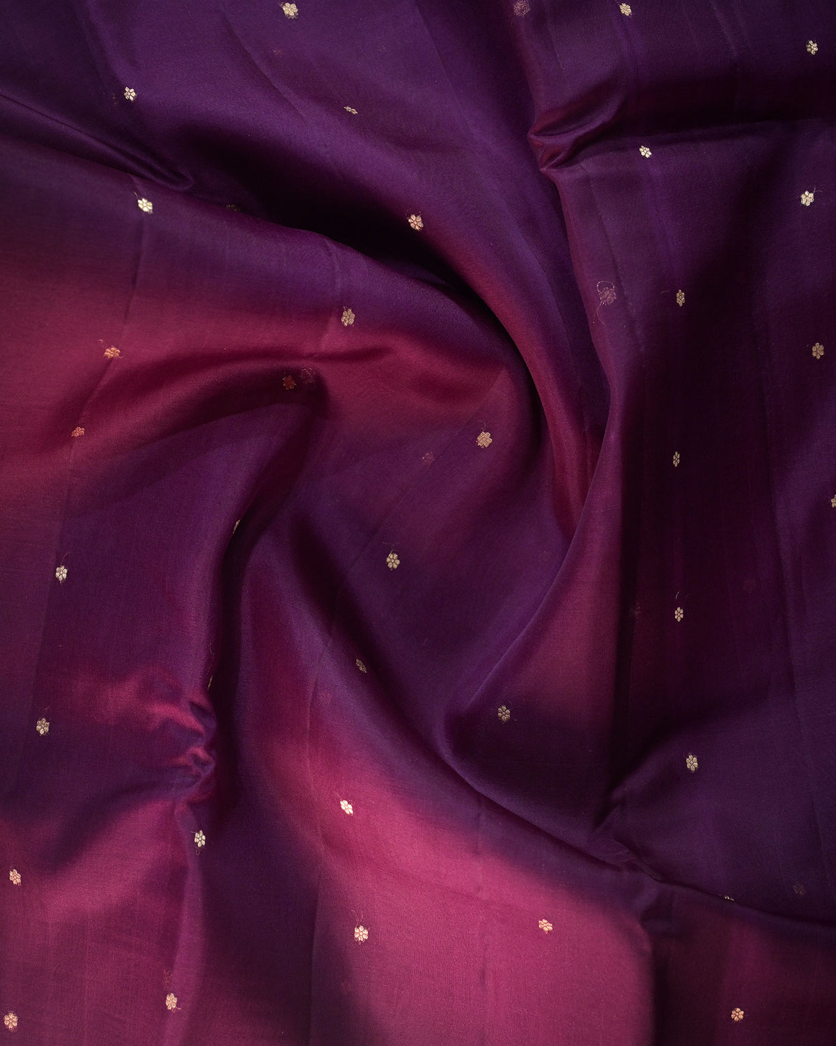 Magenta Pure Banarasi Kora Silk Saree with Chunri Buttis