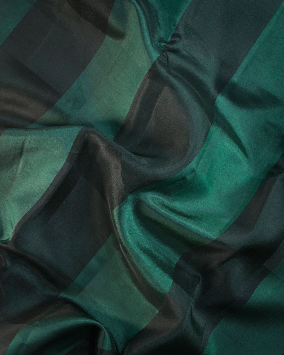 Bottle Green Kora Silk Saree