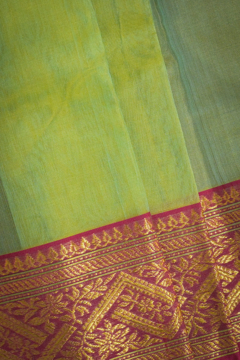 Chanderi Woven Jari Motifs With Pink Contrast