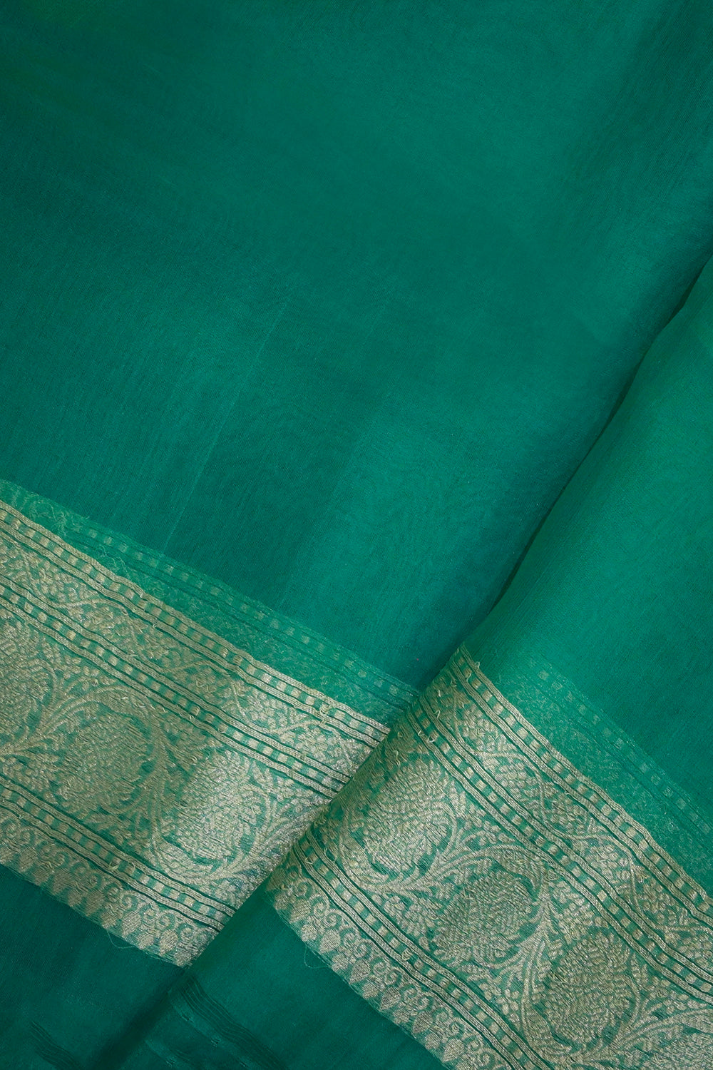 Organza Woven All Over Jaal With Shaded Range Of Blue And Green