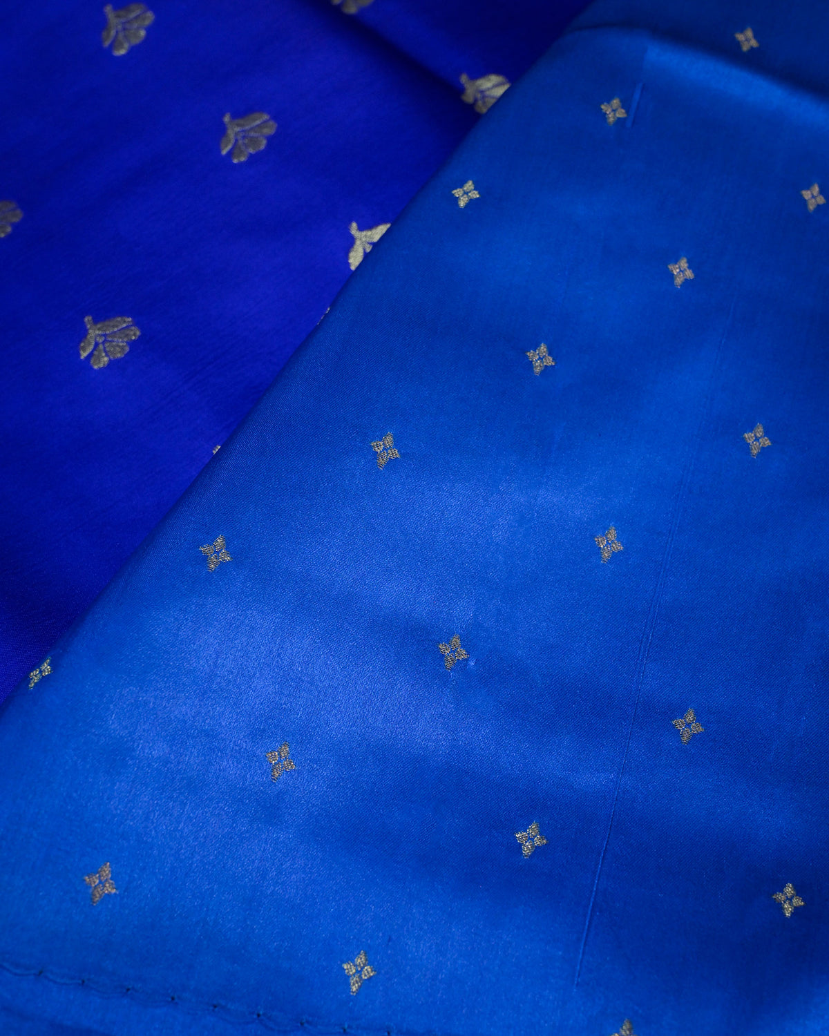 Royal blue Semi Silk Gajji Silk
