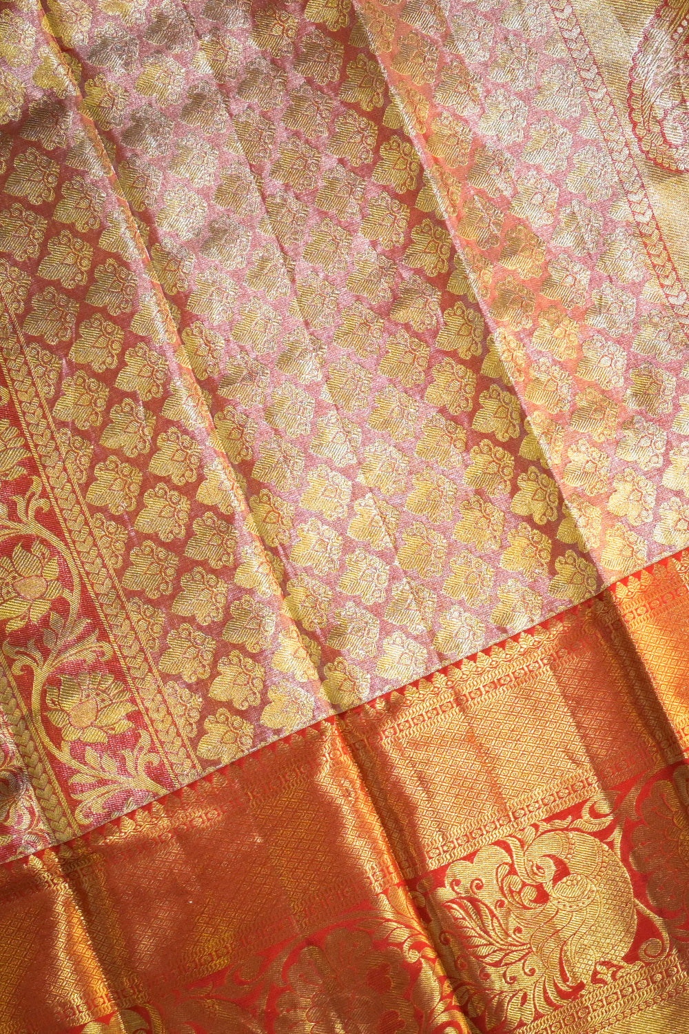 Kanjivaram Woven Meenakari Jari Jaal Tissue