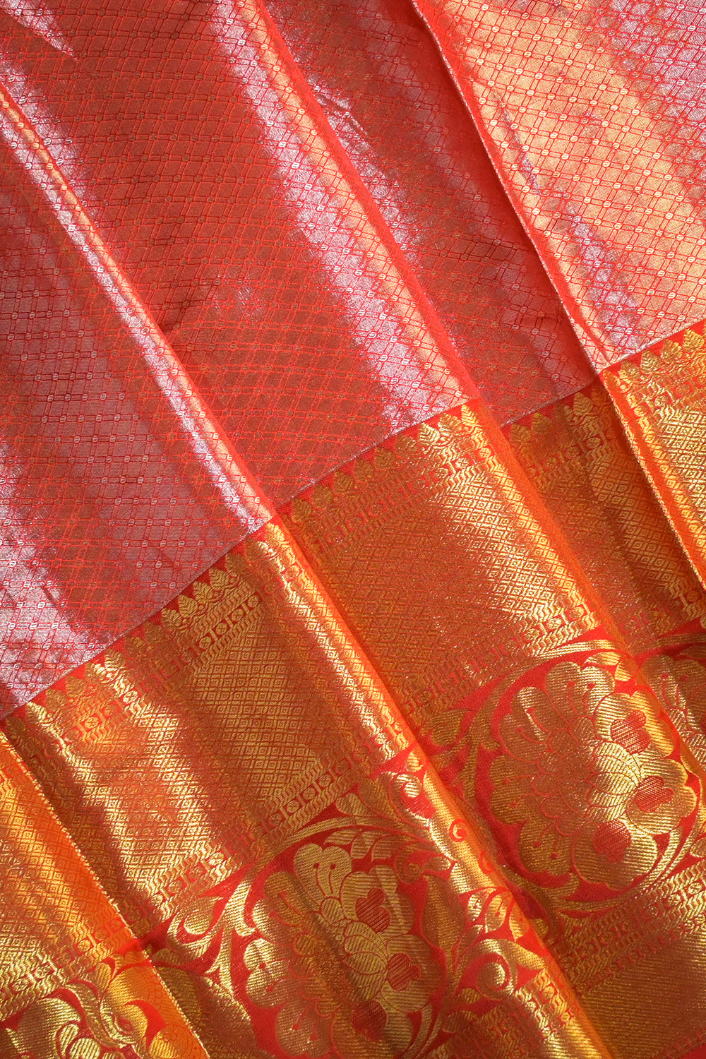 Kanjivaram Woven Meenakari Jari Jaal Tissue