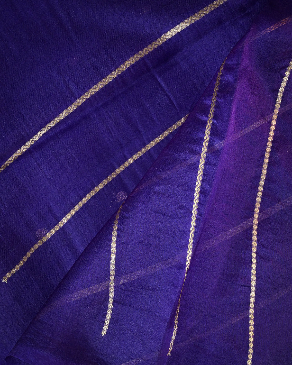 Purple Pure Banarasi Kora Silk Saree with Chunri Buttis