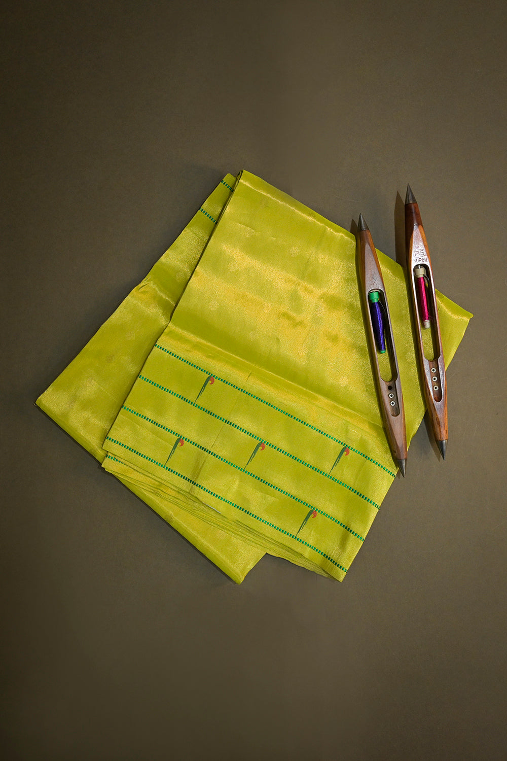 Paithani Handwoven Tissue Paithani With Triple Muniya Border