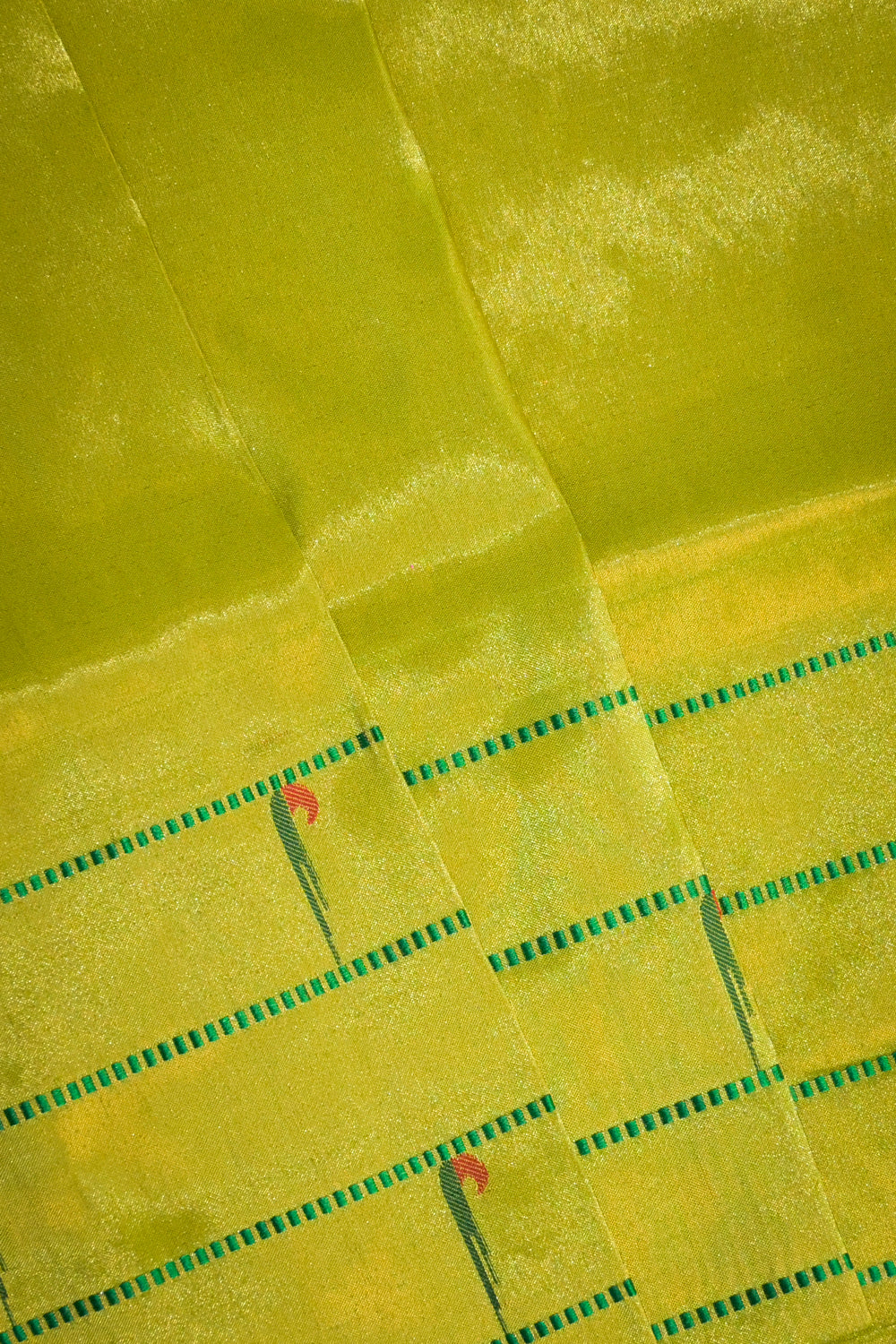 Paithani Handwoven Tissue Paithani With Triple Muniya Border