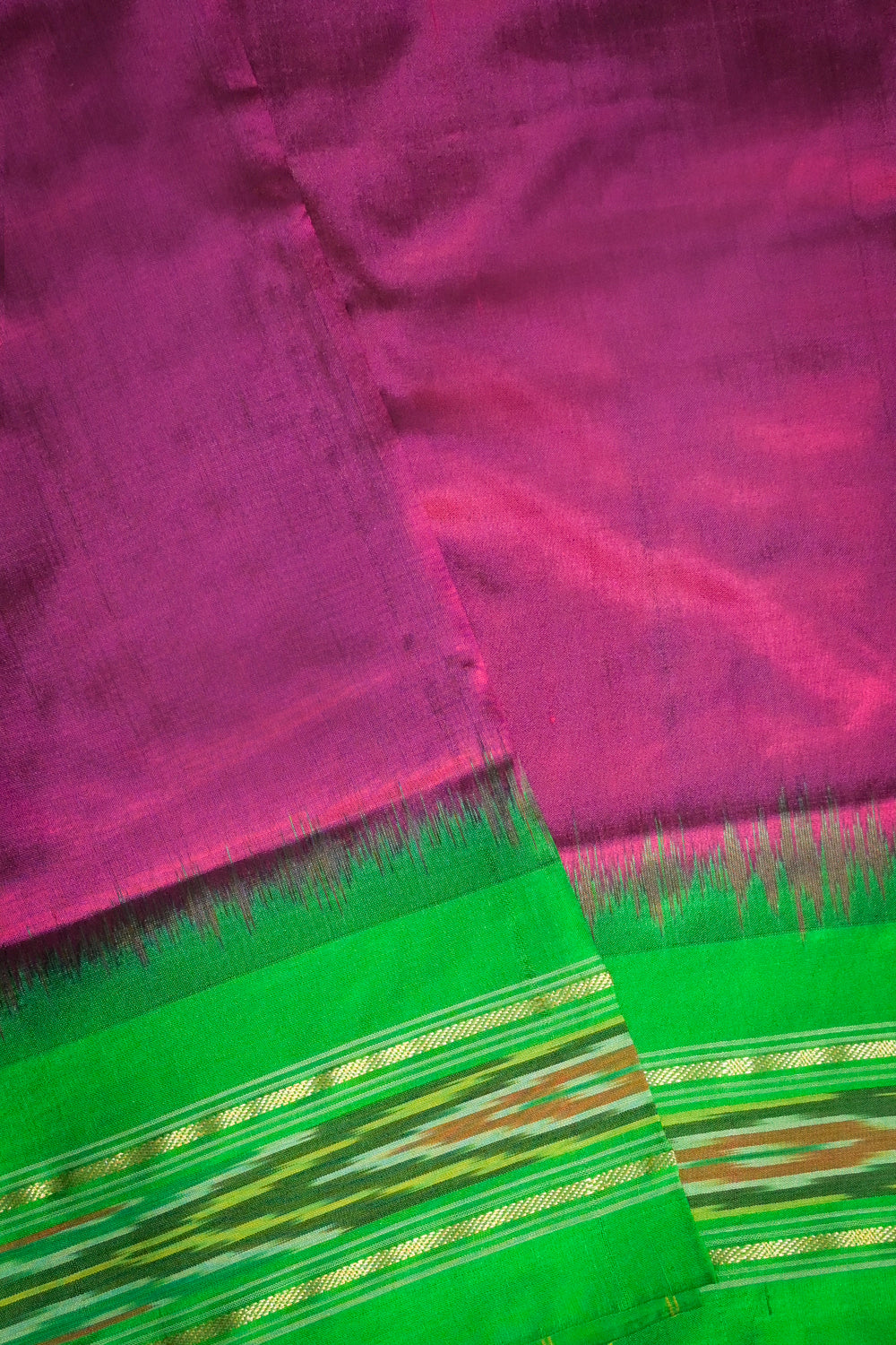 Ikkat Patola Tie And Dye Weave With Green Contrast