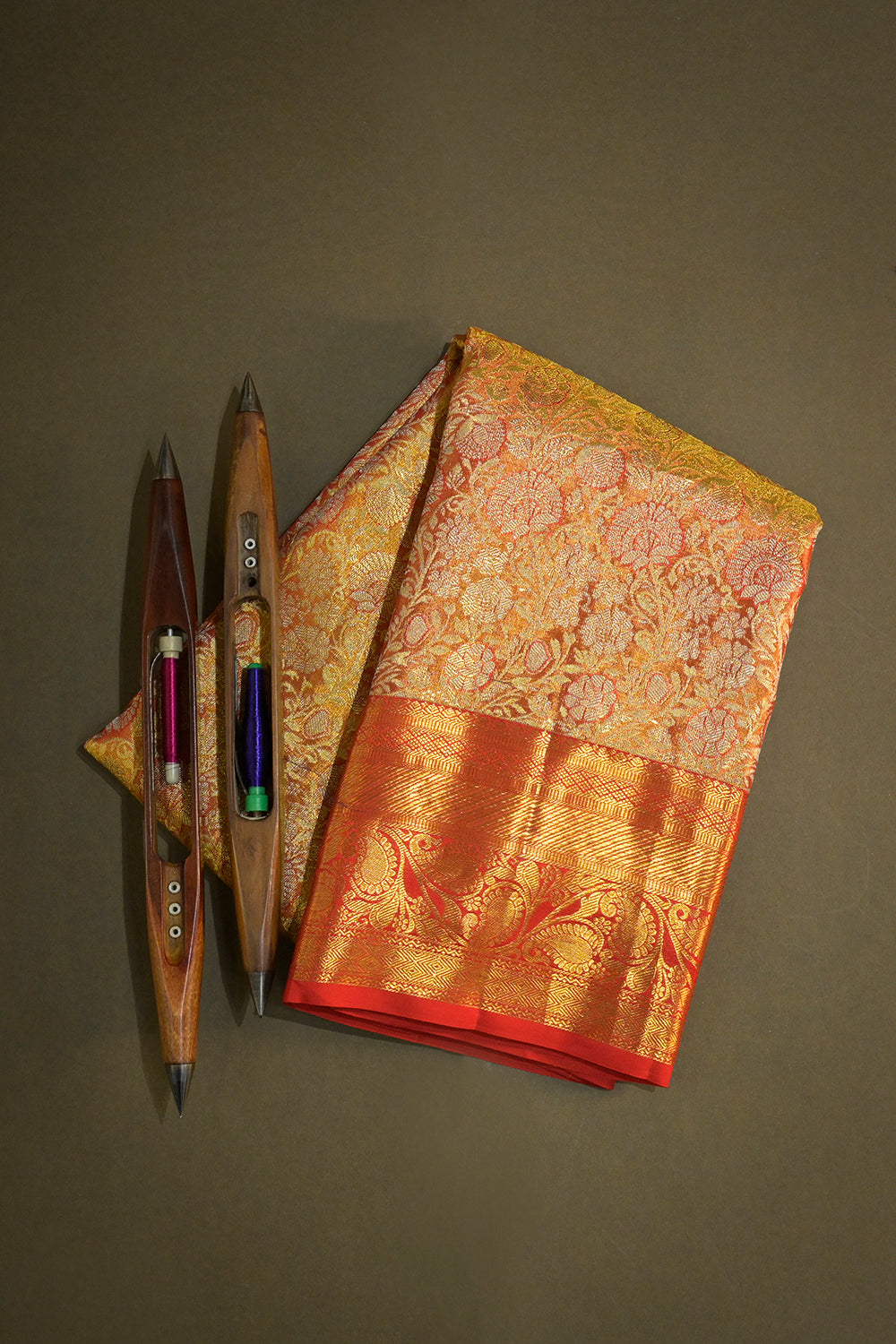 Kanjivaram Woven Jari Jaal Tissue