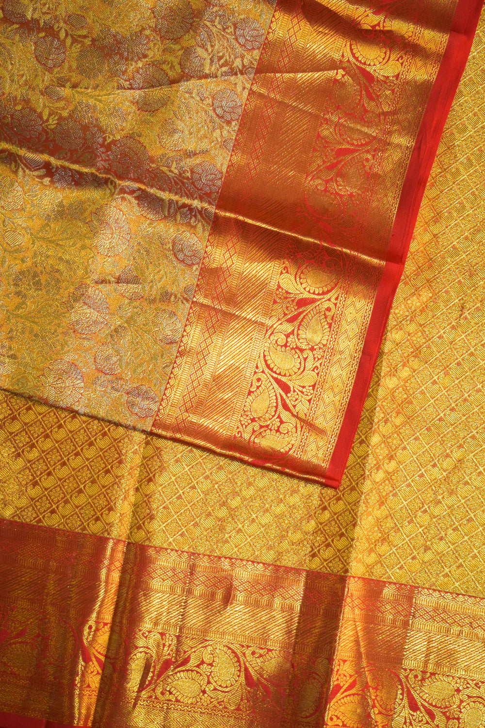 Kanjivaram Woven Jari Jaal Tissue