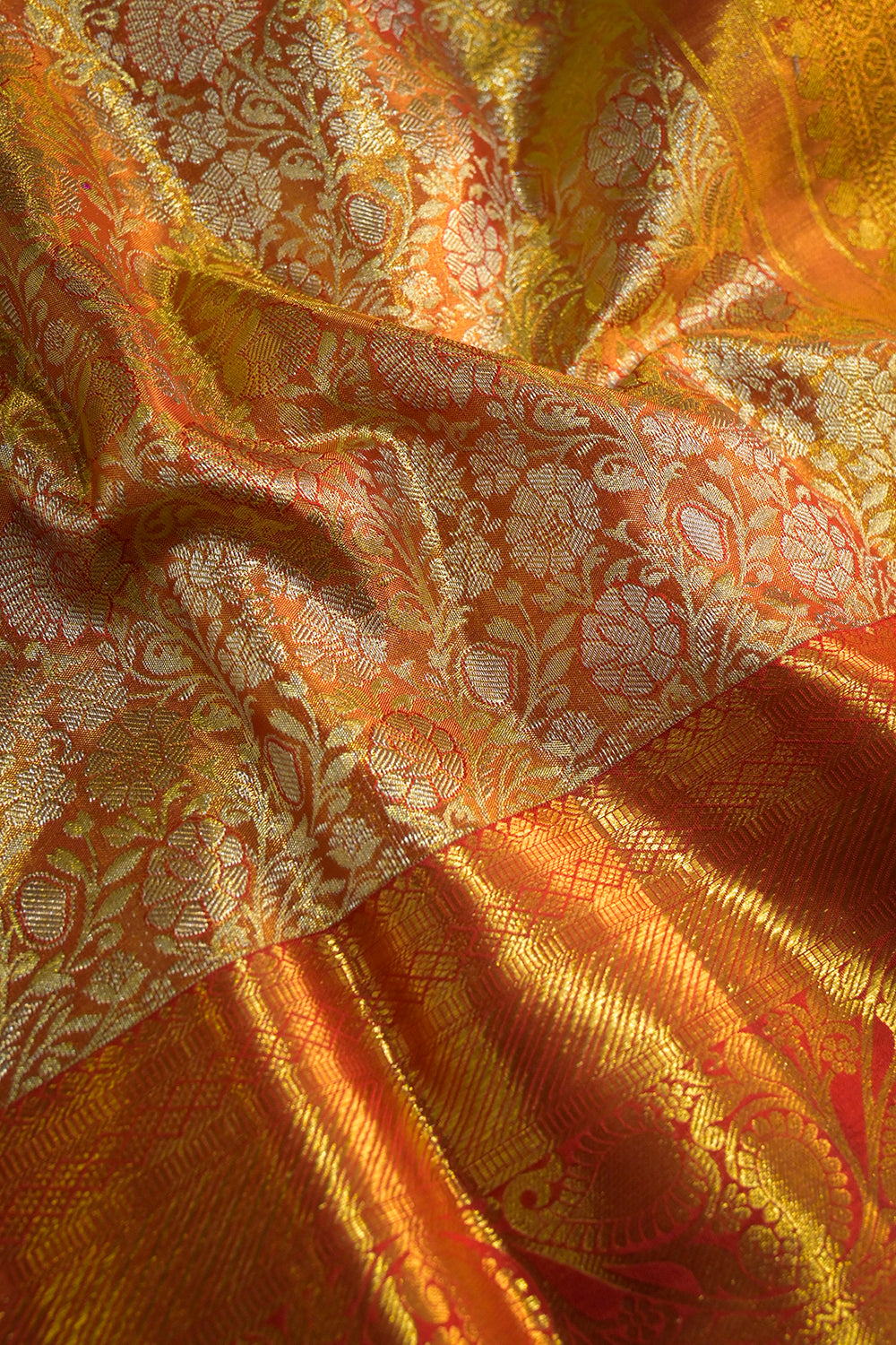 Kanjivaram Woven Jari Jaal Tissue