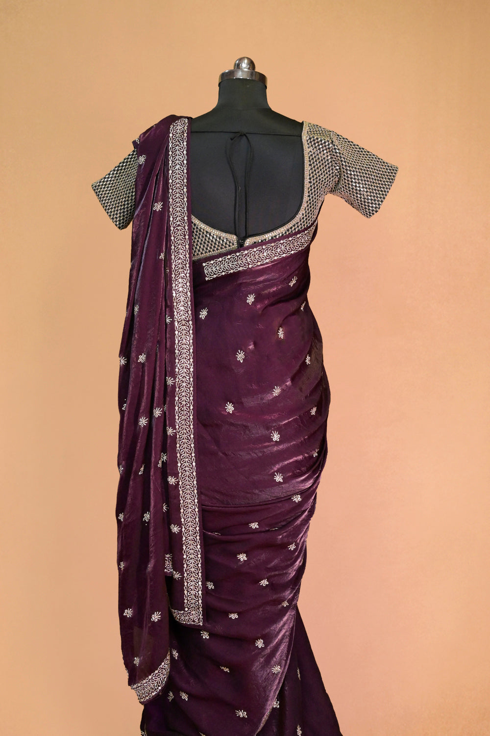 Satin Sarowski Work Buttis With Border