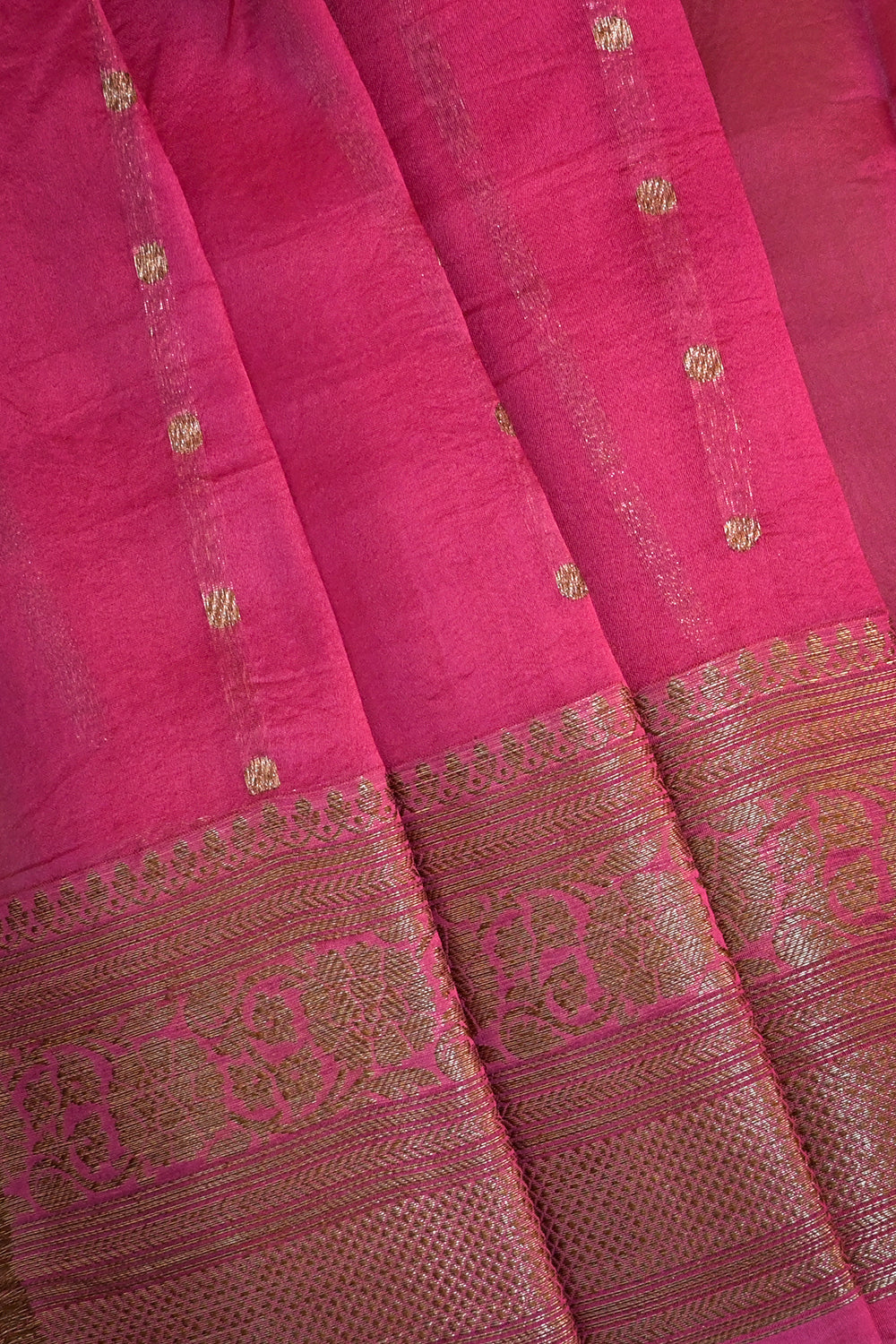 Organza Woven Jari Motifs With Pink Contrast