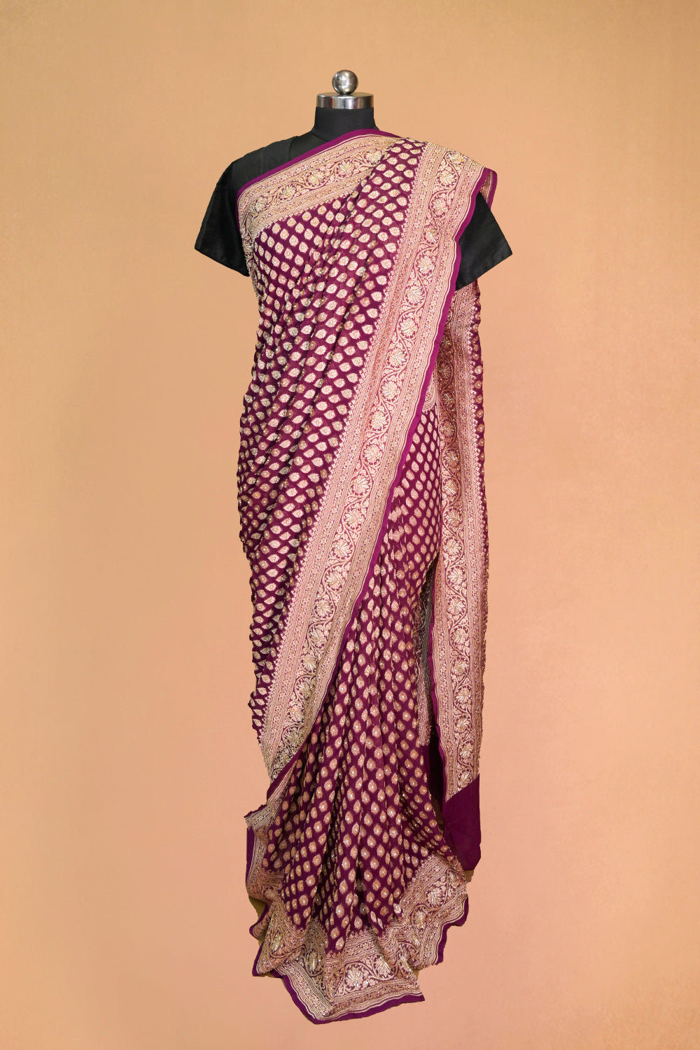 Khaddi Georgette Saree With Sarowski Work
