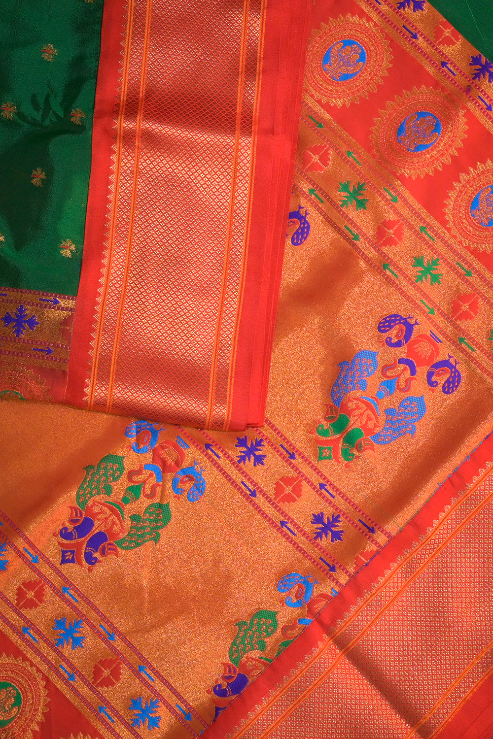 Semi Silk Woven Contrast Maharani Paithani