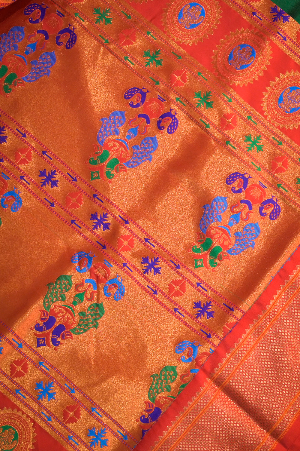 Semi Silk Woven Contrast Maharani Paithani