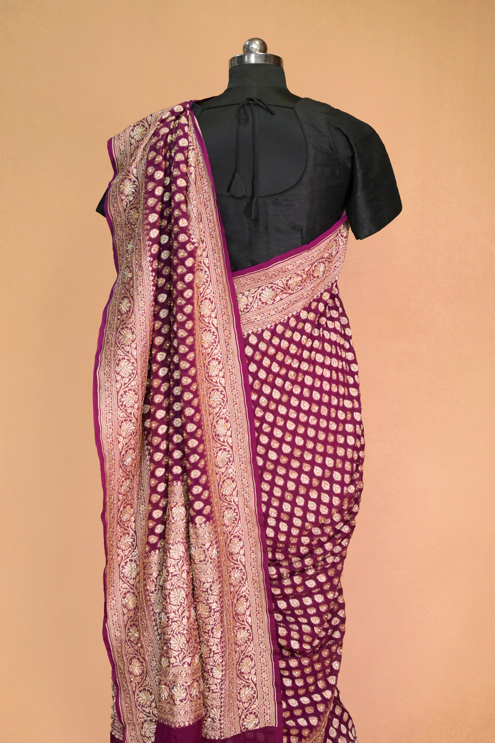 Khaddi Georgette Saree With Sarowski Work