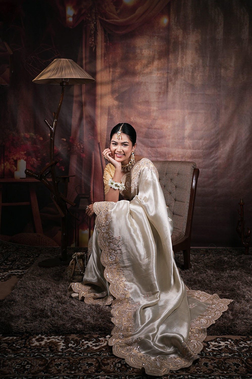 Pure Banarasi Tissue with Heavy Zardosi Hand Work Saree