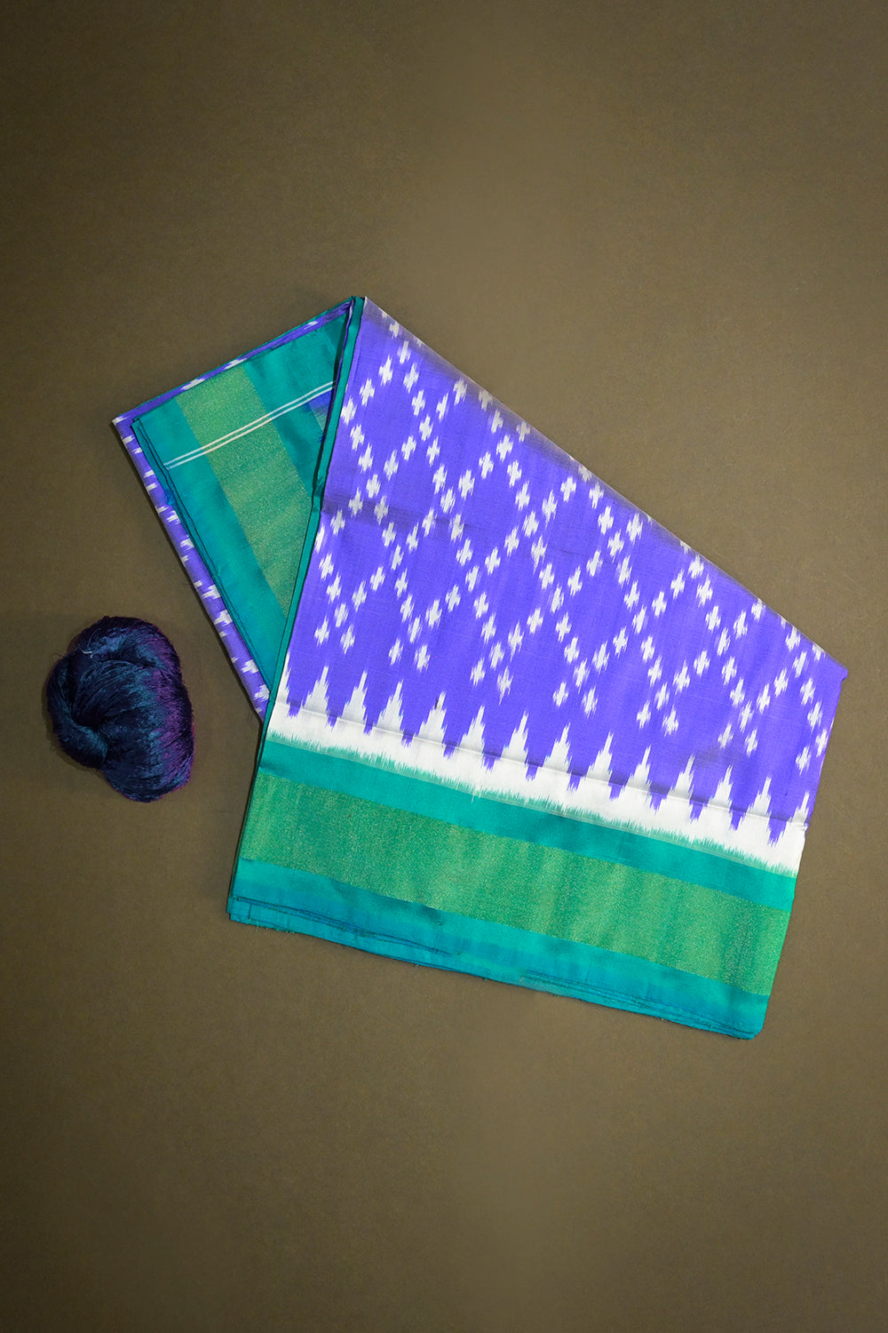 Ikkat Patola Tie And Dye Weave With Blue Contrast