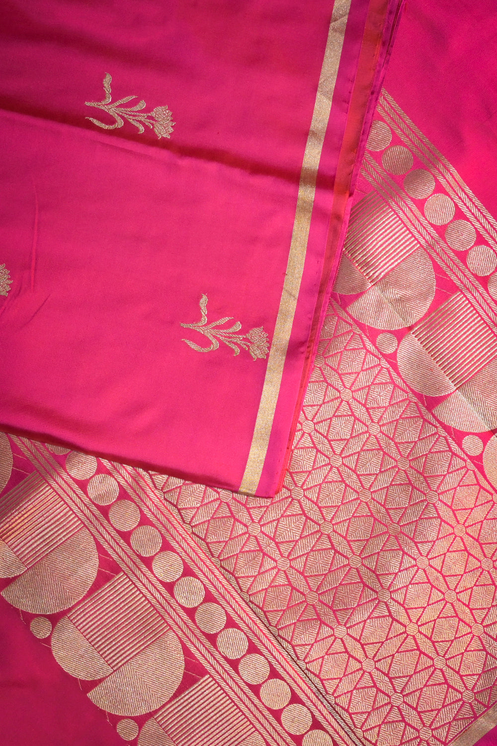 Banarasi And Satin Mashroo Silk With Woven Flower Jari Motifs