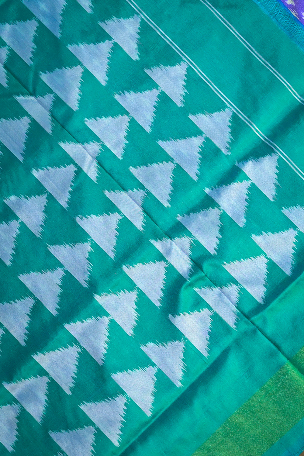 Ikkat Patola Tie And Dye Weave With Blue Contrast