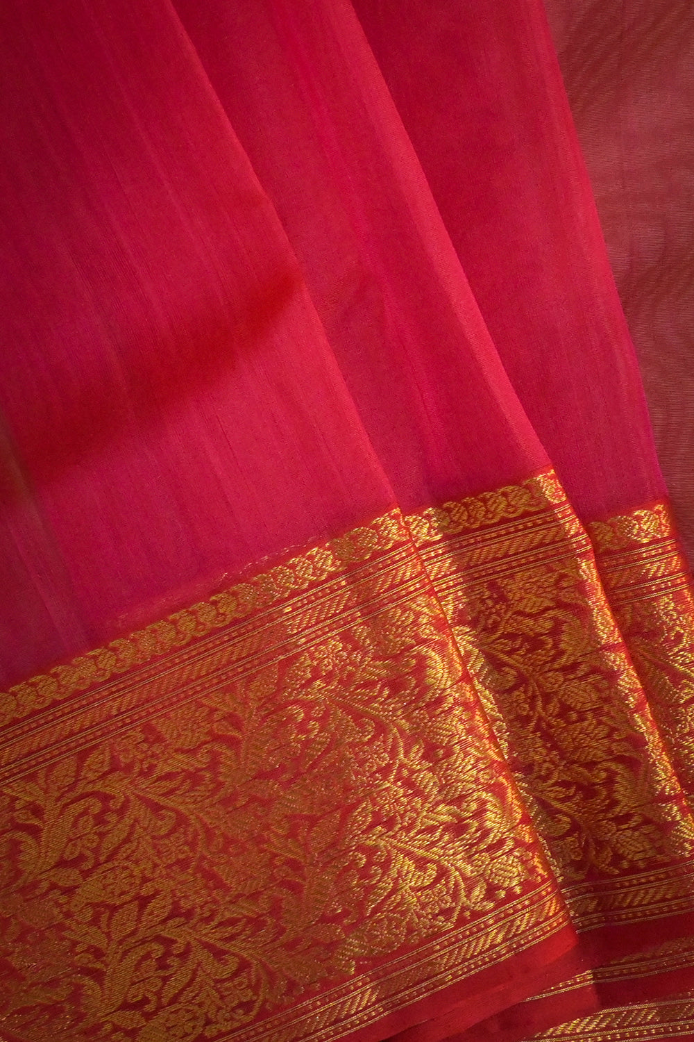 Chanderi Woven Leaf Jari Motifs With Self Matching