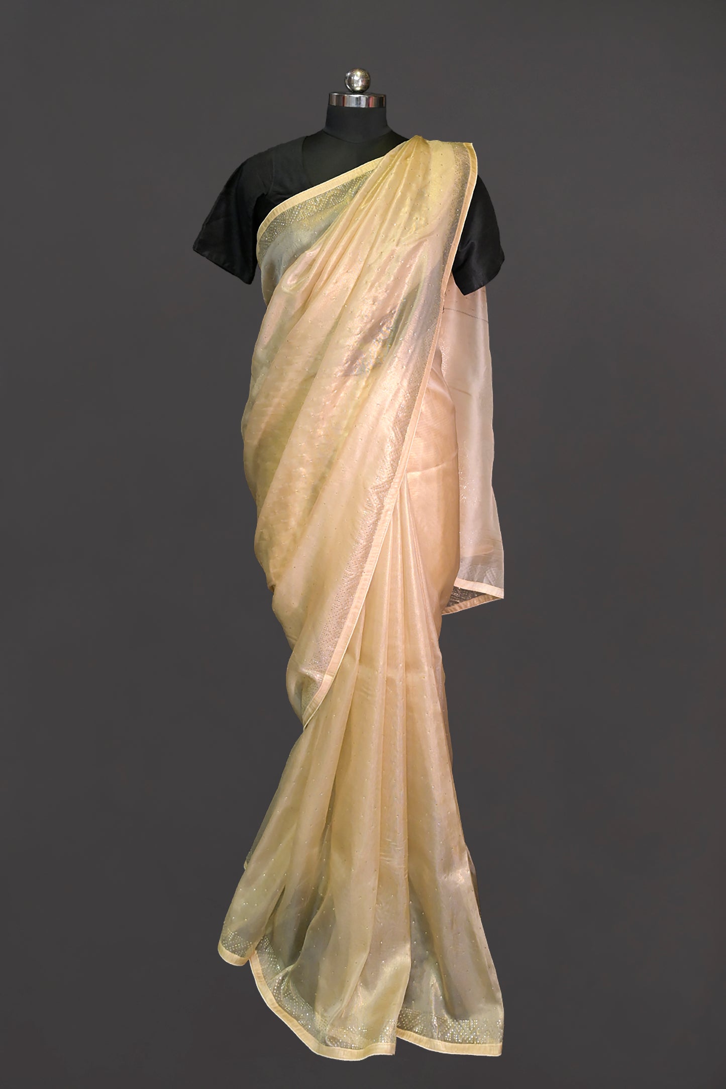Organza Tissue With Embellened Work