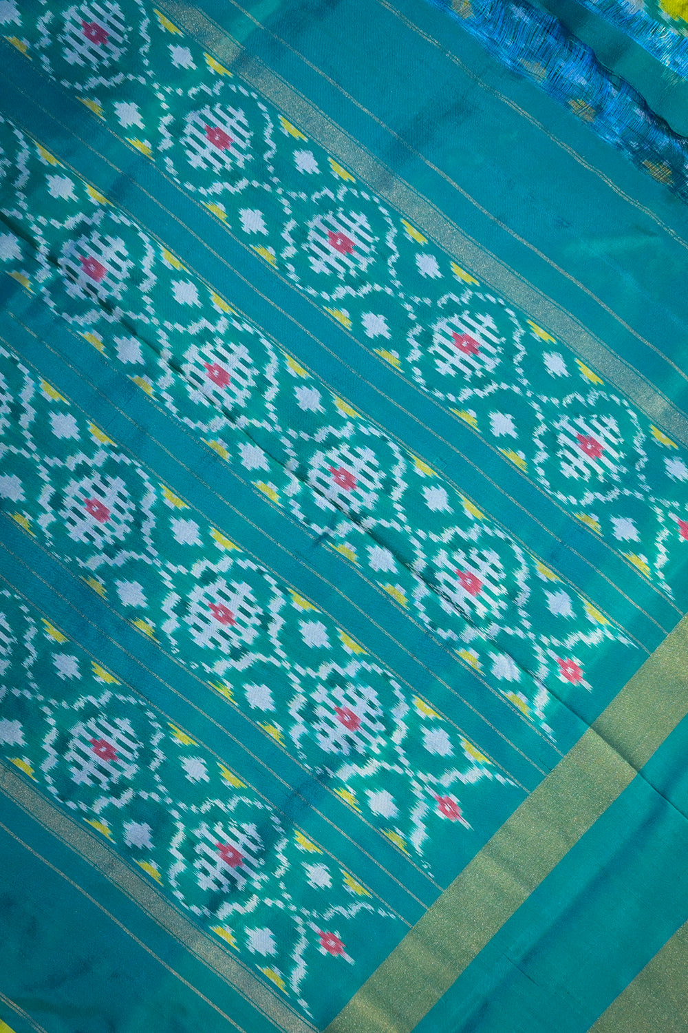Ikkat Patola Tie And Dye Weave With Blue Contrast