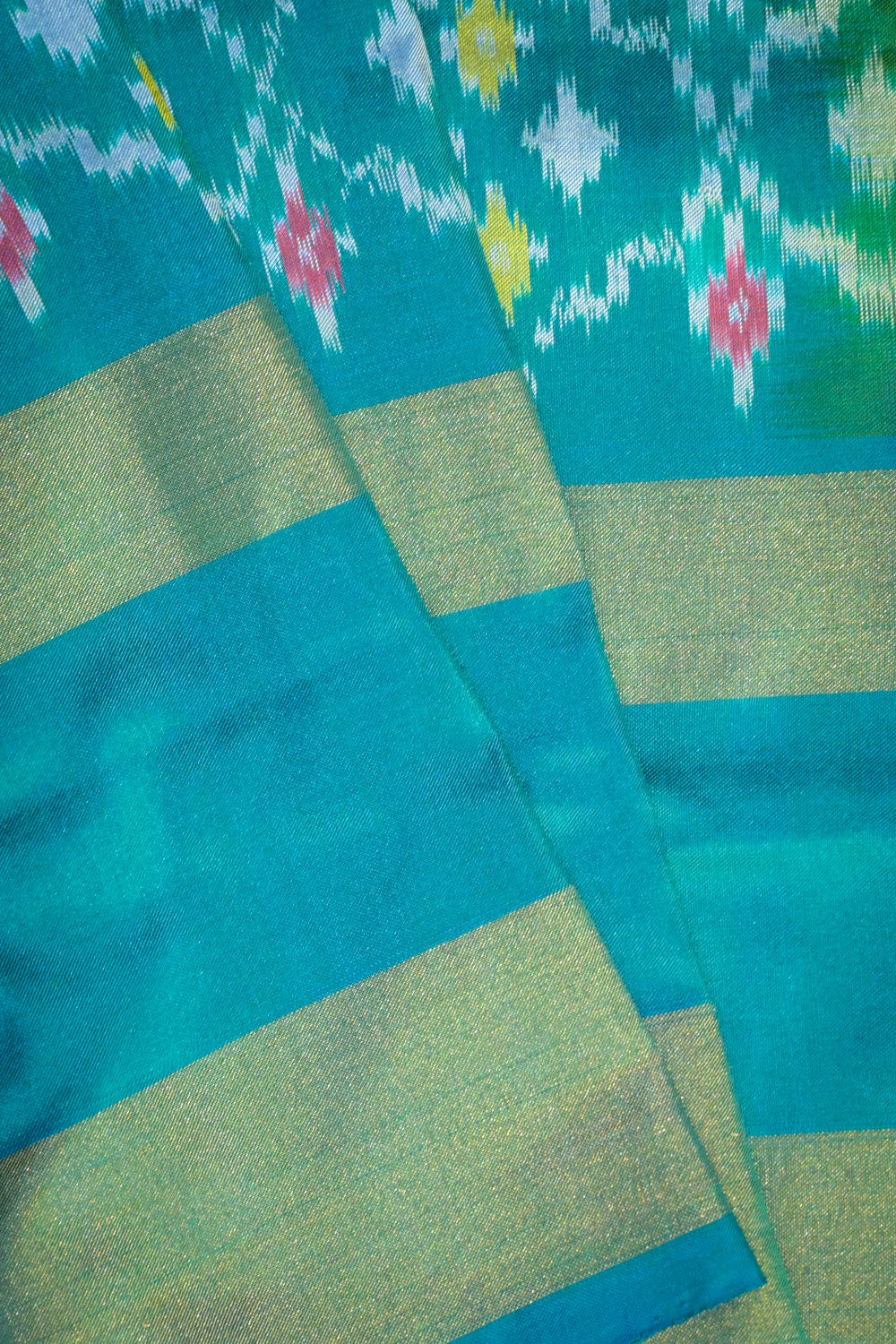 Ikkat Patola Tie And Dye Weave With Blue Contrast