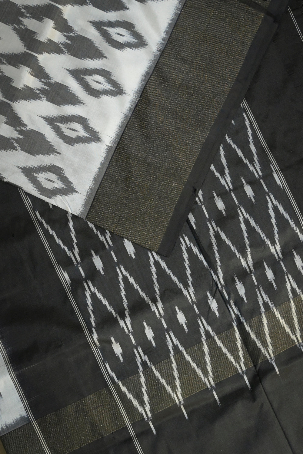Ikkat Patola Tie And Dye Weave With Black Contrast