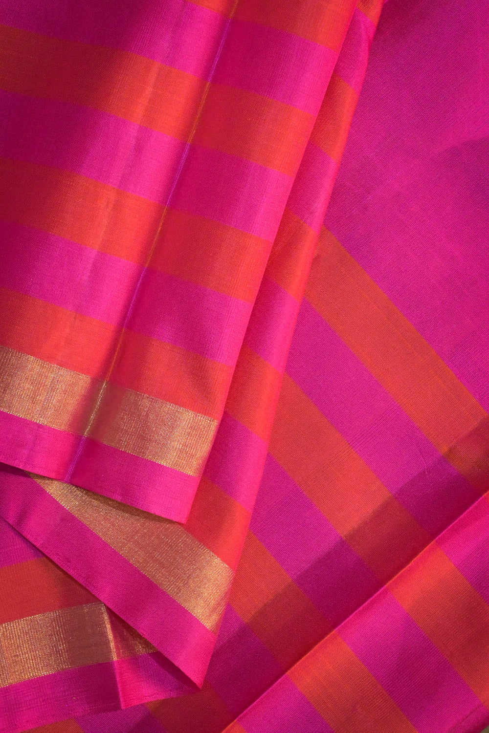 Soft Silk Woven Jari Motifs With Chex Multicoloured Border