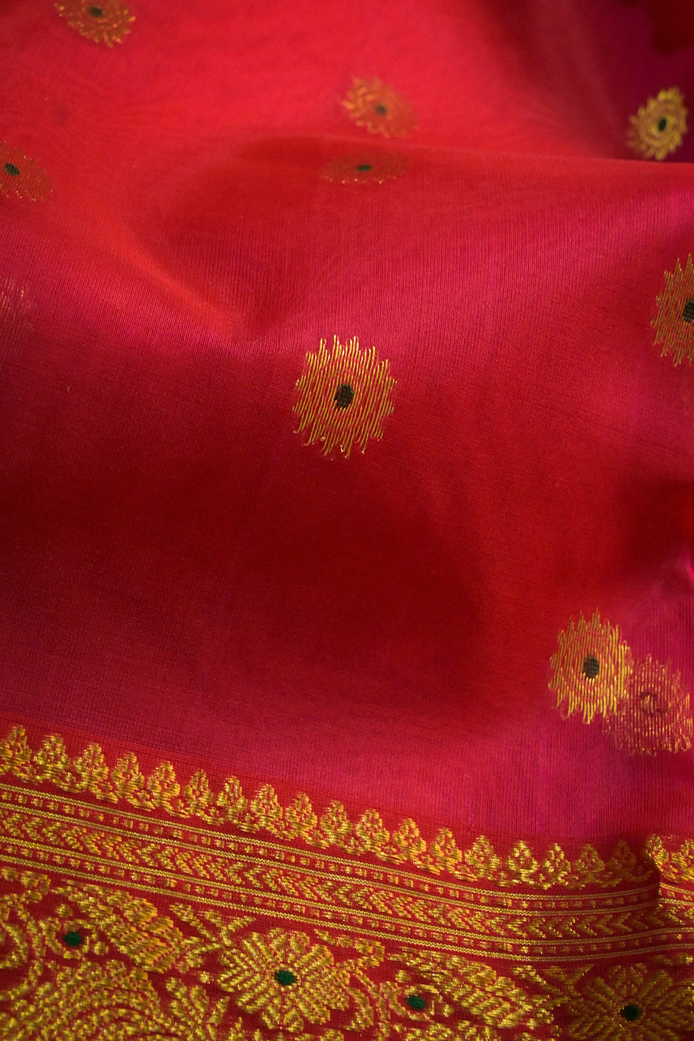Chanderi Woven Meena And Jari Motifs With Self Matching