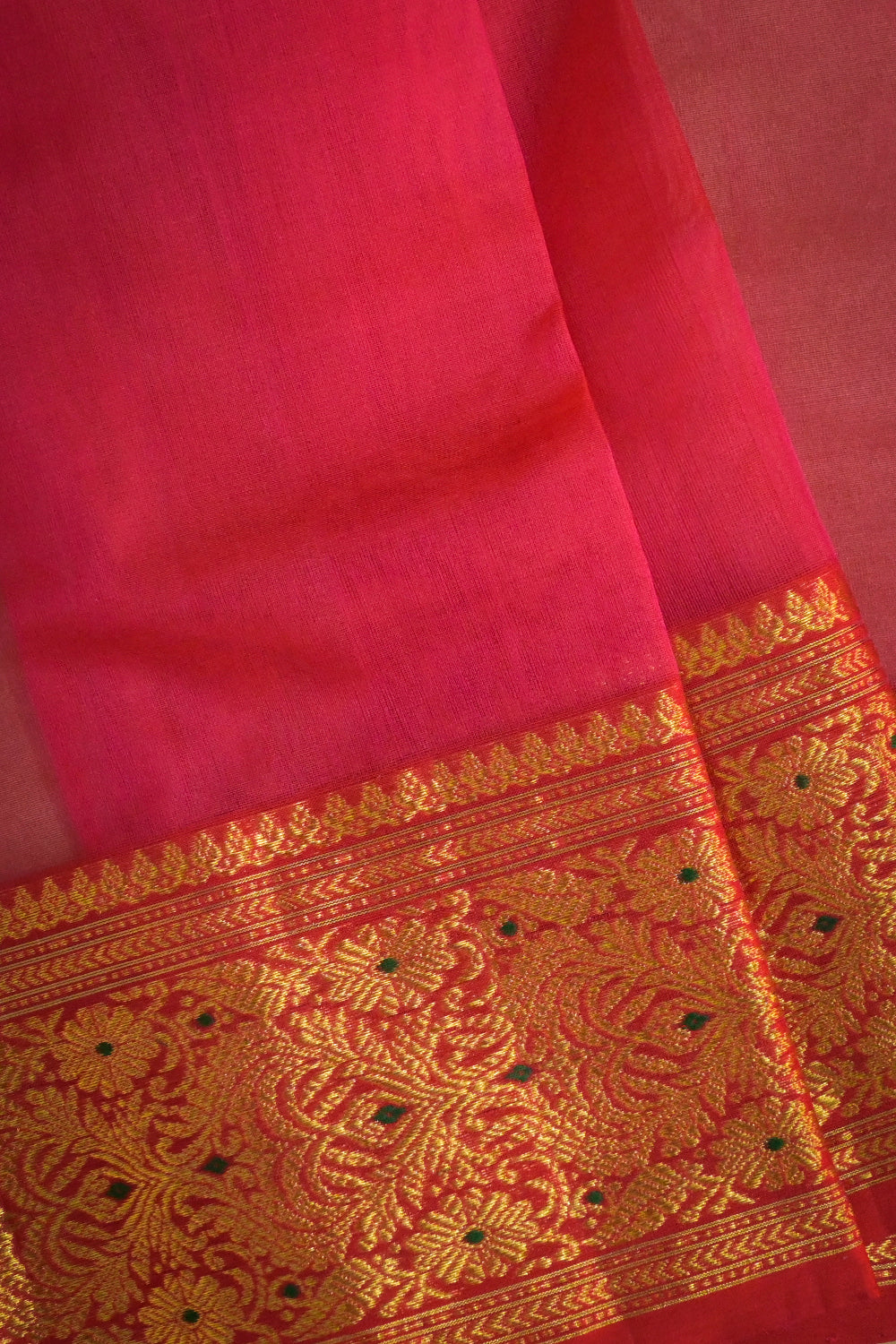 Chanderi Woven Meena And Jari Motifs With Self Matching